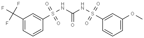 3-(3-Methoxybenzenesulfonyl)-1-[3-(trifluoromethyl)benzenesulfonyl]urea Structure