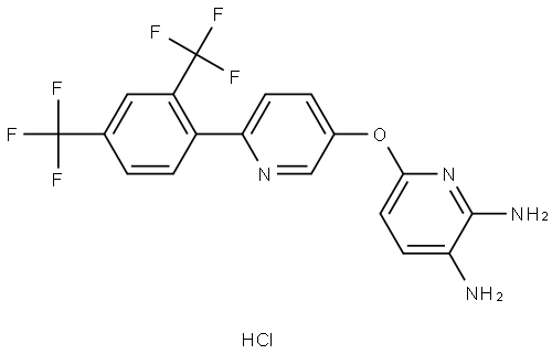 6-({6-[2,4-Bis(trifluoromethyl)phenyl]pyridin-3-yl}oxy)pyridine-2,3-diaminehydrochloride Structure