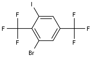1-Bromo-3-iodo-2,5-bis(trifluoromethyl)benzene Structure