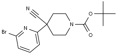 1,1-Dimethylethyl 4-(6-bromo-2-pyridinyl)-4-cyano-1-piperidinecarboxylate Structure