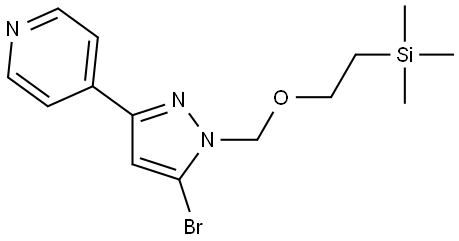 4-(5-Bromo-1-((2-(trimethylsilyl)ethoxy)methyl)-1H-pyrazol-3-yl)pyridine 구조식 이미지