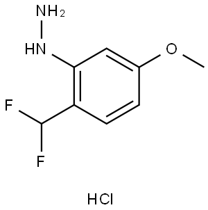 Hydrazine, [2-(difluoromethyl)-5-methoxyphenyl]-, hydrochloride (1:1) 구조식 이미지