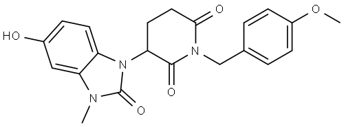 3-(5-Hydroxy-3-methyl-2-oxo-2,3-dihydro-1H-benzo[d]imidazol-1-yl)-1-(4-methoxybenzyl)piperidine-2,6-dione Structure