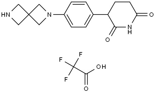 3-(4-(2,6-Diazaspiro[3.3]heptan-2-yl)phenyl)piperidine-2,6-dione 2,2,2-trifluoroacetate Structure