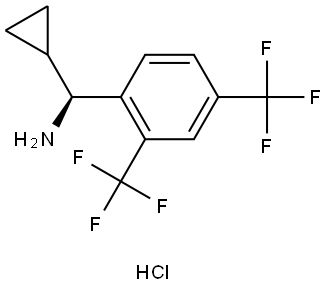 Benzenemethanamine, α-cyclopropyl-2,4-bis(trifluoromethyl)-, hydrochloride (1:1), (αS)- 구조식 이미지