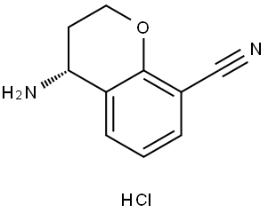 2H-1-Benzopyran-8-carbonitrile, 4-amino-3,4-dihydro-, hydrochloride (1:1), (4R)- Structure