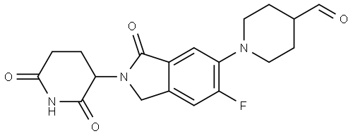 1-(2-(2,6-Dioxopiperidin-3-yl)-6-fluoro-3-oxoisoindolin-5-yl)piperidine-4-carbaldehyde Structure