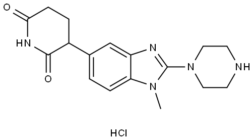 3-(1-Methyl-2-(piperazin-1-yl)-1H-benzo[d]imidazol-5-yl)piperidine-2,6-dione hydrochloride Structure