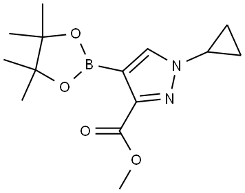 Methyl 1-cyclopropyl-4-(4,4,5,5-tetramethyl-1,3,2-dioxaborolan-2-yl)-1H-pyrazole-3-carboxylate Structure