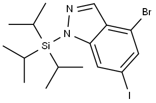 4-Bromo-6-iodo-1-(triisopropylsilyl)-1H-indazole Structure