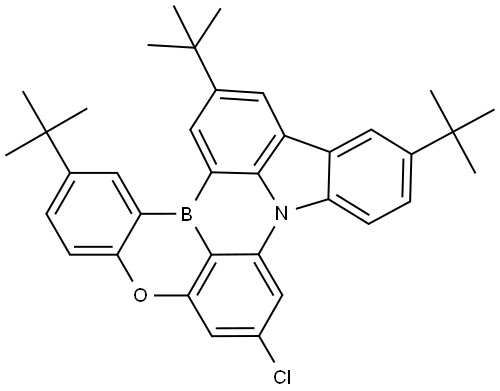 2,11,14-tri-tert-butyl-7-chloro-5-oxa-8b-aza-15b-borabenzo[a]naphtho[1,2,3-hi]aceanthrylene Structure