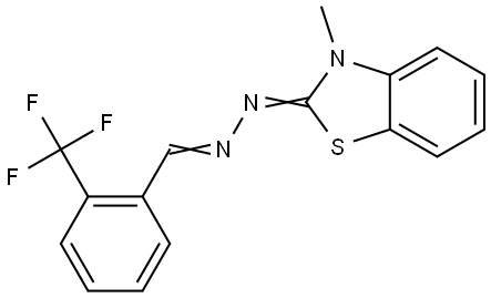 N-(3-ME-3H-BENZOTHIAZOL-2-YLIDENE)-N'-(2-TRIFLUOROMETHYL-BENZYLIDENE)-HYDRAZINE Structure