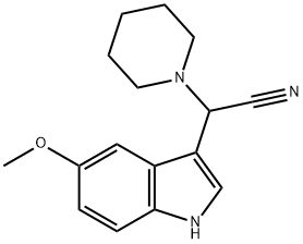 2-(5-methoxy-1H-indol-3-yl)-2-(piperidin-1-yl)acetonitrile 구조식 이미지