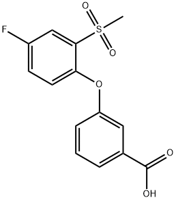 3-[(4-FLUORO-2-METHYLSULFONYL)PHENOXY]BENZOIC ACID Structure