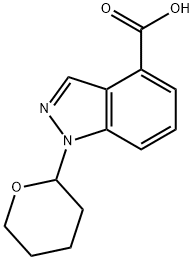 4-Carboxy-1-(tetrahydro-2H-pyran-2-yl)-1H-indazole, 2-(4-Carboxy-1H-indazol-1-yl)tetrahydro-2H-pyran Structure