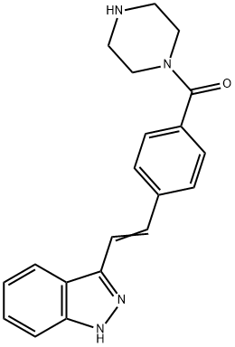 [4-[2-(1H-Indazol-3-yl)ethenyl]phenyl]-1-piperazinylmethanone 구조식 이미지