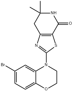 2-(6-broMo-2H-benzo[b][1,4]oxazin-4(3H)-yl)-6,6-diMethyl-6,7-dihydrothiazolo[5,4-c]pyridin-4(5H)-one 구조식 이미지