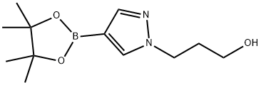 3-[4-(4,4,5,5-Tetramethyl-1,3,2-dioxaborolan-2-yl)-1H-pyrazol-1-yl]propan-1-ol 구조식 이미지