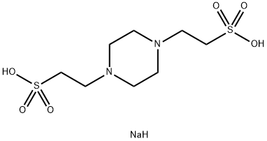 Sodium hydrogen piperazine-1,4-diethanesulphonate 구조식 이미지