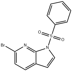 1H-피롤로[2,3-b]피리딘,6-브로모-1-(페닐설포닐)- 구조식 이미지