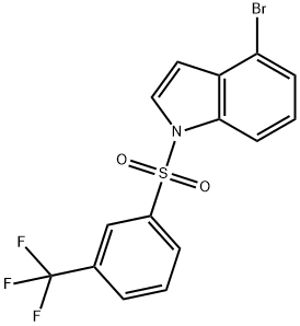 4-bromo-1-{[3-(trifluoromethyl)phenyl]sulfonyl}-1H-indole 구조식 이미지