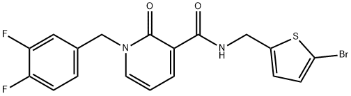 3-PyridinecarboxaMide, N-[(5-broMo-2-thienyl)Methyl]-1-[(3,4-difluorophenyl)Methyl]-1,2-dihydro-2-oxo- Structure