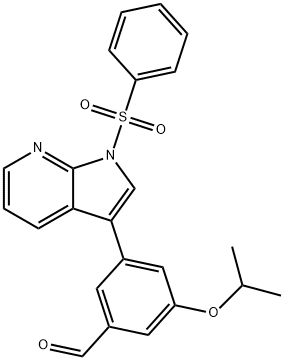 Benzaldehyde, 3-(1-Methylethoxy)-5-[1-(phenylsulfonyl)-1H-pyrrolo[2,3-b]pyridin-3-yl]- 구조식 이미지
