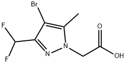 [4-Bromo-3-(difluoromethyl)-5-methyl-1H-pyrazol-1-yl]acetic acid Structure