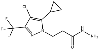 3-[4-Chloro-5-cyclopropyl-3-(trifluoromethyl)-1H-pyrazol-1-yl]propanehydrazide 구조식 이미지