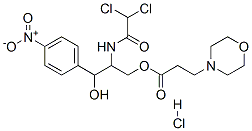 [2-[(2,2-dichloroacetyl)amino]-3-hydroxy-3-(4-nitrophenyl)propyl] 3-mo rpholin-4-ylpropanoate hydrochloride 구조식 이미지