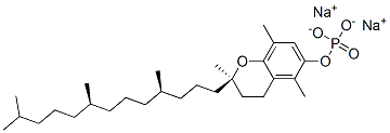 disodium [2R-[2R*(4R*,8R*)]]-3,4-dihydro-2,5,8-trimethyl-2-(4,8,12-trimethyltridecyl)-2H-1-benzopyran-6-yl phosphate Structure