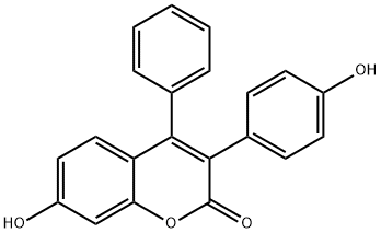 7-hydroxy-4-phenyl-3-(4-hydroxyphenyl)coumarin Structure