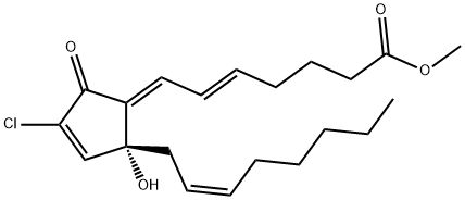 (5E,7E,14Z)-10-Chloro-12-hydroxy-9-oxoprosta-5,7,10,14-tetren-1-oic acid methyl ester Structure
