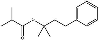 BETA PHENYL ETHYL DIMETHYL CARBINYL ISOBUTYRATE Structure