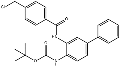 N-[3-[[4-(ChloroMethyl)benzoyl]aMino][1,1'-biphenyl]-4-yl]carbaMic Acid tert-Butyl Ester Structure