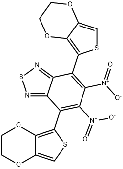 2,1,3-Benzothiadiazole, 4,7-bis(2,3-dihydrothieno[3,4-b]-1,4-dioxin-5-yl)-5,6-dinitro- Structure