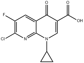 7-Chloro-1-cyclopropyl-6-fluoro-4-oxo-1,4-dihydro-1,8-naphthyridine-3-carboxylic acid Structure