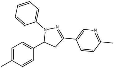 3-(6-Methyl-3-pyridyl)-1-phenyl-5-(p-tolyl)-2-pyrazoline 구조식 이미지