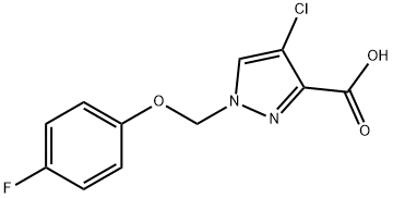 4-Chloro-1-[(4-fluorophenoxy)methyl]-1H-pyrazole-3-carboxylic acid 구조식 이미지