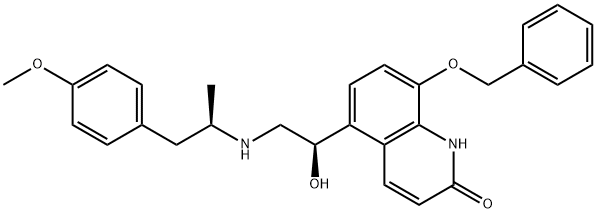 5-[(1R)-1-Hydroxy-2-[[(1R)-2-(4-methoxyphenyl)-1-methylethyl]amino]ethyl]-8-(phenylmethoxy)-2(1H)-quinolinone 구조식 이미지