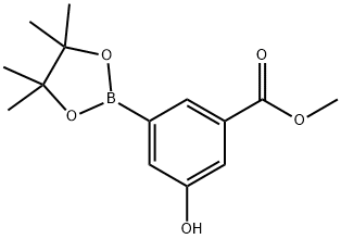 Methyl 3-hydroxy-5-(4,4,5,5-tetramethyl-1,3,2-dioxaborolan-2-yl)benzoate 구조식 이미지