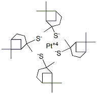 platinum(4+) 2,6,6-trimethylbicyclo[3.1.1]heptane-2-thiolate Structure