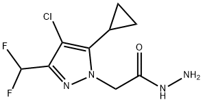 2-[4-Chloro-5-cyclopropyl-3-(difluoromethyl)-1H-pyrazol-1-yl]acetohydrazide 구조식 이미지