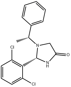 (2S)-2-(2,6-Dichlorophenyl)-1-[(1R)-1-phenylethyl]-4-imidazolidinone Structure