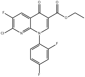 ETHYL 1-(2,4-DIFLUOROPHENYL)-7-CHORO-6-FLUORO-4-OXO-HYDROPYRIDINO[2,3-B] PYRIDINE-3-CARBOXYLATE 구조식 이미지