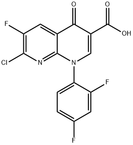 1-(2,4-DIFLUOROPHENYL)-6-1LUORO-7-CHLONDE-4-OXO-1,4-DIHYDRO-1,8-NAPTHYRIDINE-3-CARBOXYLIC ACID[TOSUFLOXACIN PHARMACEUTICAL INTERMEDIATE] Structure