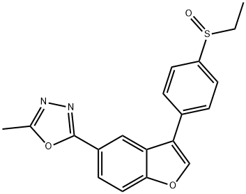 1,3,4-Oxadiazole, 2-[3-[4-(ethylsulfinyl)phenyl]-5-benzofuranyl]-5-Methyl- Structure