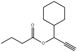 Cyclohexanemethanol, alpha-ethynyl-, butyrate Structure