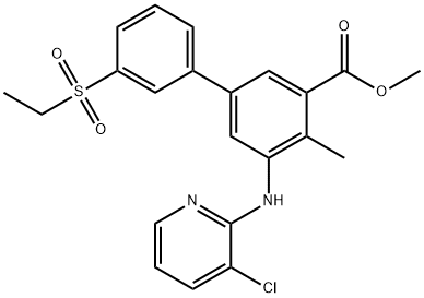 methyl 5-[(3-chloropyridin-2-yl)amino]-3'-(ethylsulfonyl)-4-methylbiphenyl-3-carboxylate 구조식 이미지
