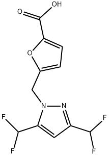 5-{[3,5-Bis(difluoromethyl)-1H-pyrazol-1-yl]methyl}furan-2-carboxylic acid Structure